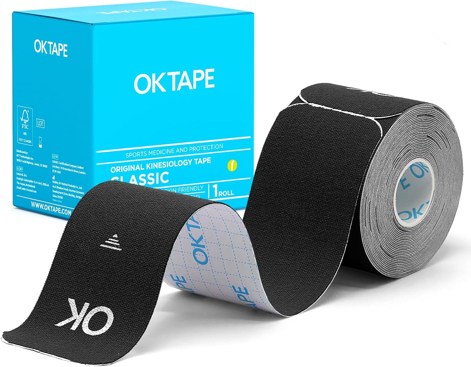 Kinesiology Tape, 40 Count Precut Strips 2 Rolls, Original Cotton Elastic Athletic Tape for Muscle Strain Relief & Joint Support, Waterproof & Breathable Sports Tape