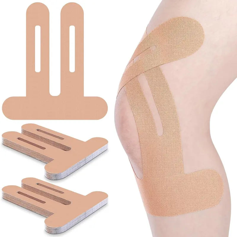 Precut Kinesiology Tape for Knees, 10 Pcs - Knee Support & Stability, Knee Pain Relief Athletic Tape - Waterproof & Elastic, Breathable Hypoallergenic Latex-Free Tape