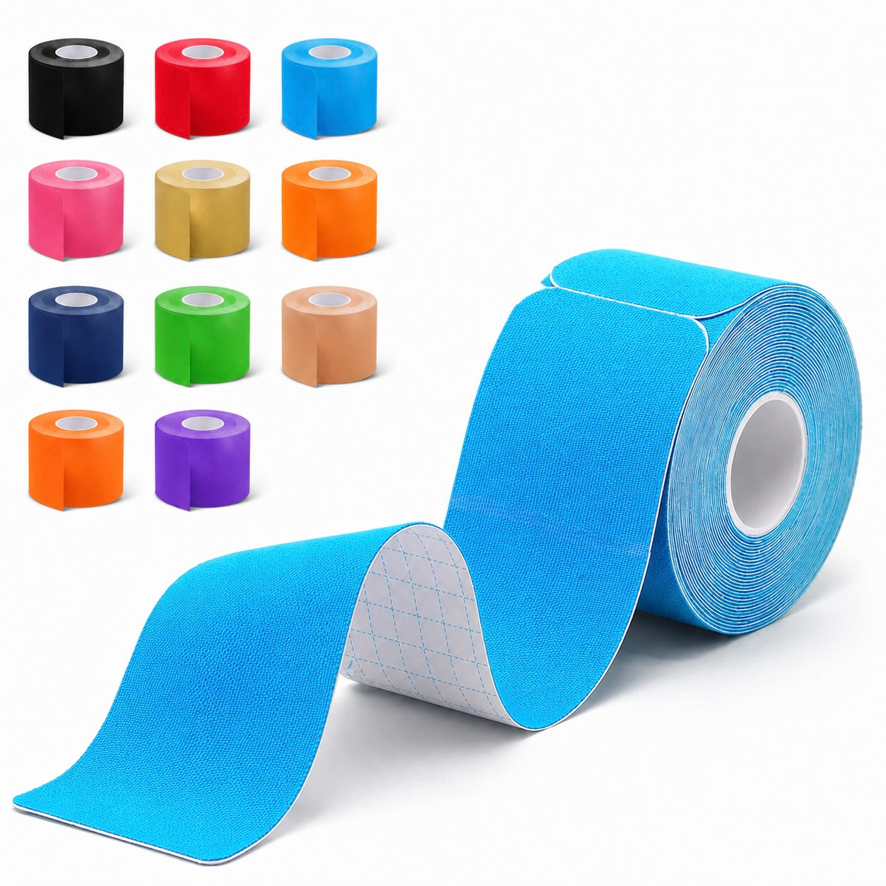 Kinesiology Tape, 40 Count Pre-Cut Strips 2 Rolls, Original Cotton Elastic Athletic Tape for Muscle Strain Relief & Joint Support, Waterproof & Breathable Sports Tape