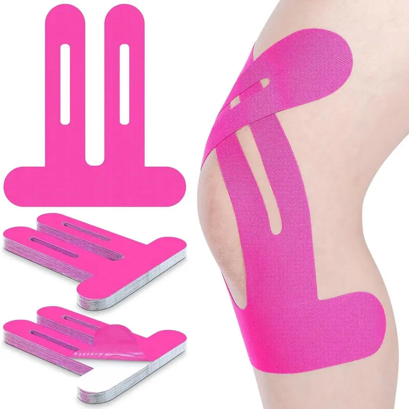 Precut Kinesiology Tape for Knees, 10 Pcs - Knee Support & Stability, Knee Pain Relief Athletic Tape - Waterproof & Elastic, Breathable Hypoallergenic Latex-Free Tape