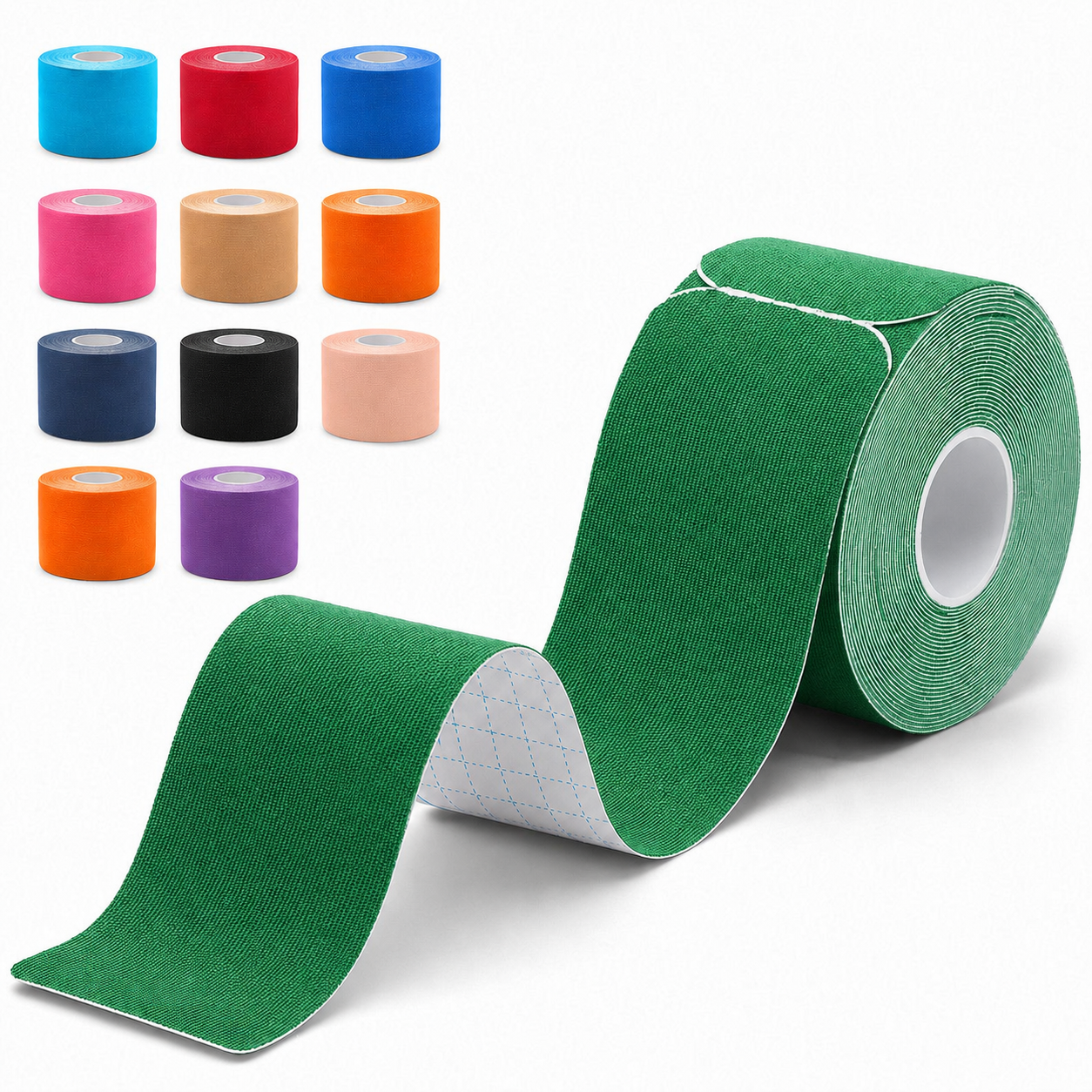 Kinesiology Tape, 40 Count Pre-Cut Strips 2 Rolls, Original Cotton Elastic Athletic Tape for Muscle Strain Relief & Joint Support, Waterproof & Breathable Sports Tape