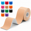 Kinesiology Tape, 40 Count Pre-Cut Strips 2 Rolls, Original Cotton Elastic Athletic Tape for Muscle Strain Relief & Joint Support, Waterproof & Breathable Sports Tape