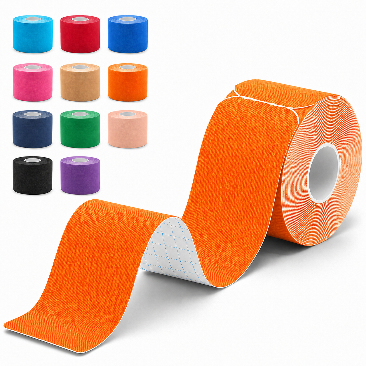 Kinesiology Tape, 40 Count Pre-Cut Strips 2 Rolls, Original Cotton Elastic Athletic Tape for Muscle Strain Relief & Joint Support, Waterproof & Breathable Sports Tape