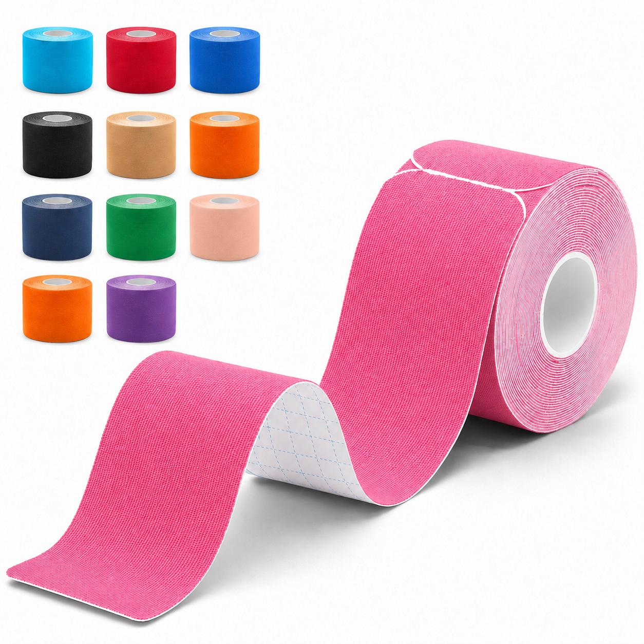 Kinesiology Tape, 40 Count Pre-Cut Strips 2 Rolls, Original Cotton Elastic Athletic Tape for Muscle Strain Relief & Joint Support, Waterproof & Breathable Sports Tape
