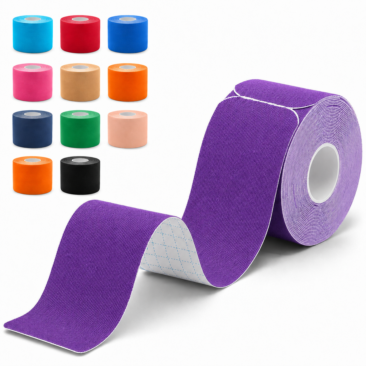 Kinesiology Tape, 40 Count Pre-Cut Strips 2 Rolls, Original Cotton Elastic Athletic Tape for Muscle Strain Relief & Joint Support, Waterproof & Breathable Sports Tape