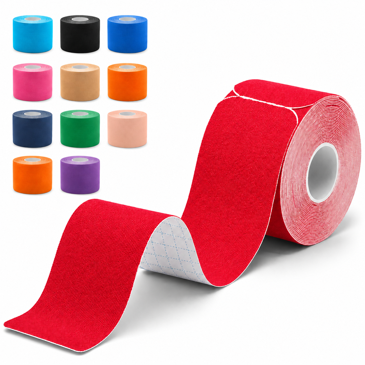 Kinesiology Tape, 40 Count Pre-Cut Strips 2 Rolls, Original Cotton Elastic Athletic Tape for Muscle Strain Relief & Joint Support, Waterproof & Breathable Sports Tape