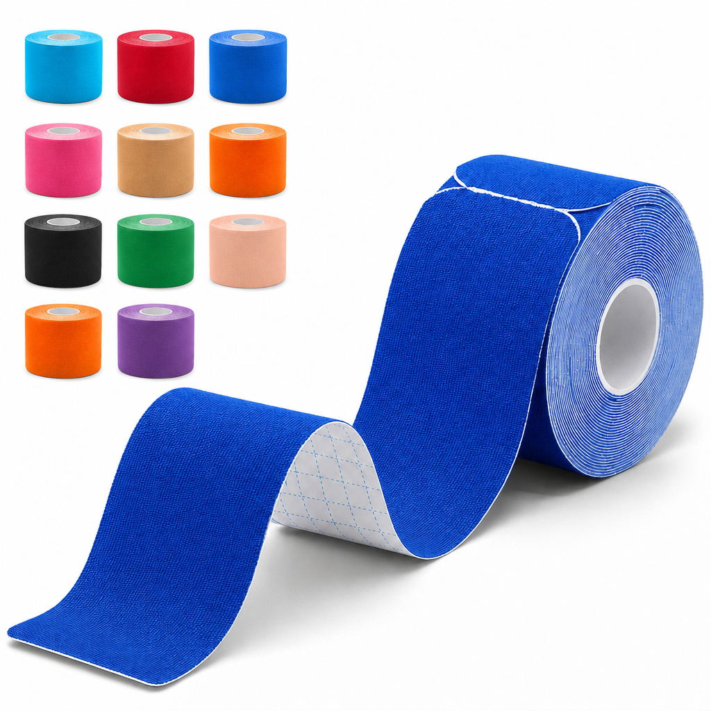 Kinesiology Tape, 40 Count Pre-Cut Strips 2 Rolls, Original Cotton Elastic Athletic Tape for Muscle Strain Relief & Joint Support, Waterproof & Breathable Sports Tape