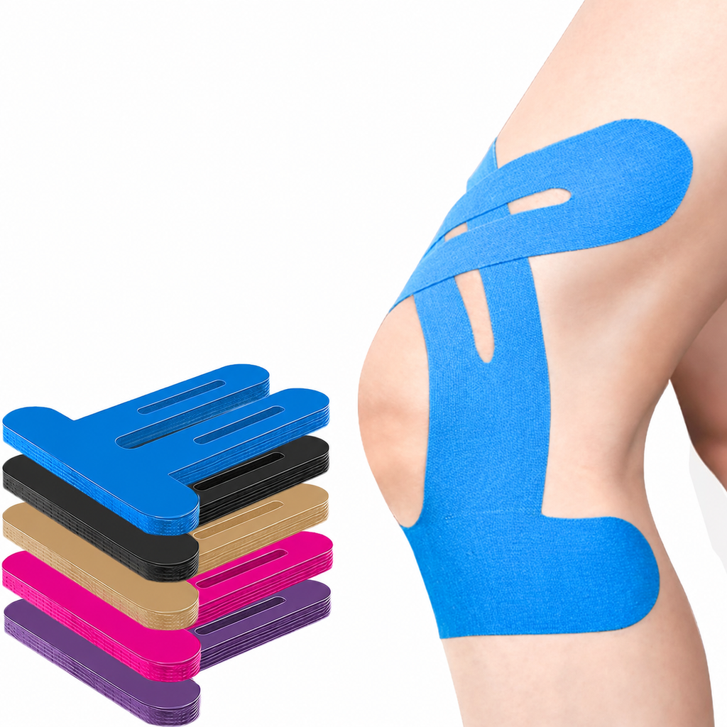 Pre-Cut Kinesiology Tape for Knees, 10 Pcs - Knee Support & Stability, Knee Pain Relief Athletic Tape - Waterproof & Elastic, Breathable Hypoallergenic Latex-Free Tape