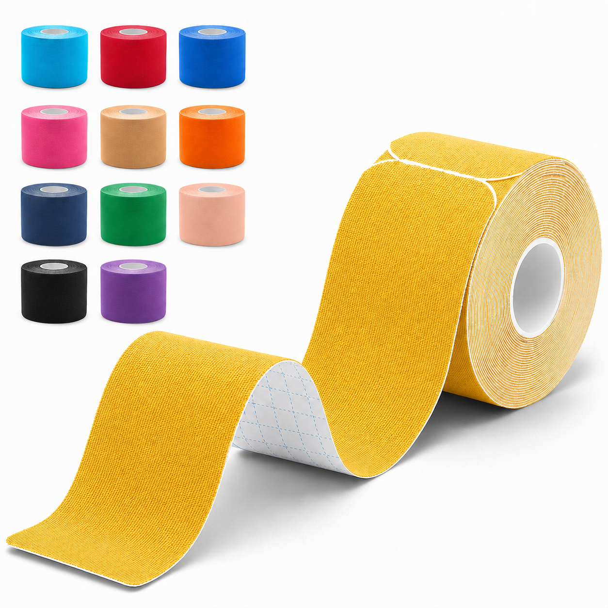 Kinesiology Tape, 40 Count Pre-Cut Strips 2 Rolls, Original Cotton Elastic Athletic Tape for Muscle Strain Relief & Joint Support, Waterproof & Breathable Sports Tape